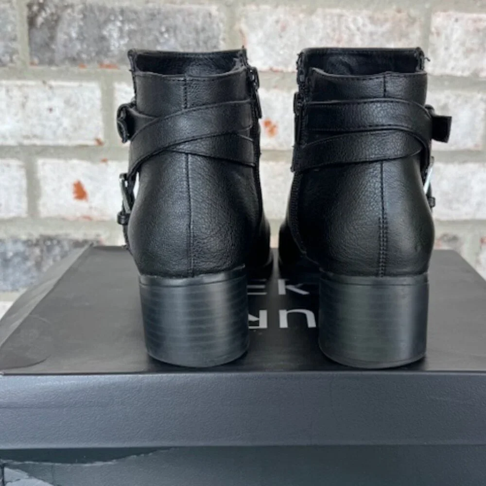 NATURALIZER KALLISTA BLACK TUMBLE 7W ANKLE BOOT